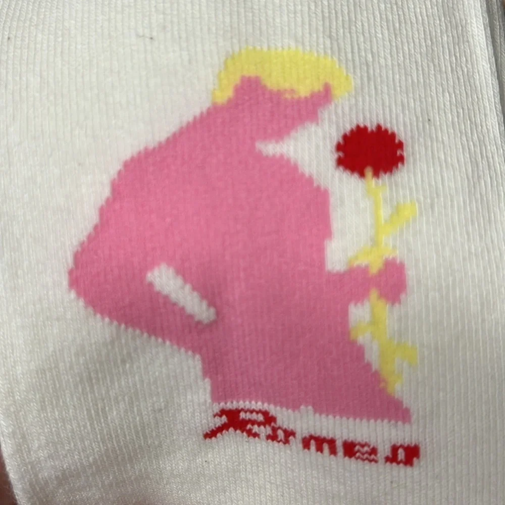 Carne Bollente Truly Loved  Romeo Juliet White Crew Socks with Graphic Design Ne